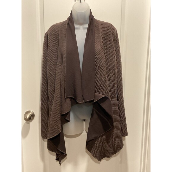 Cristina B. Women's Textured Draped Open Front Cardigan Sweater Jacket XL - Picture 1 of 10